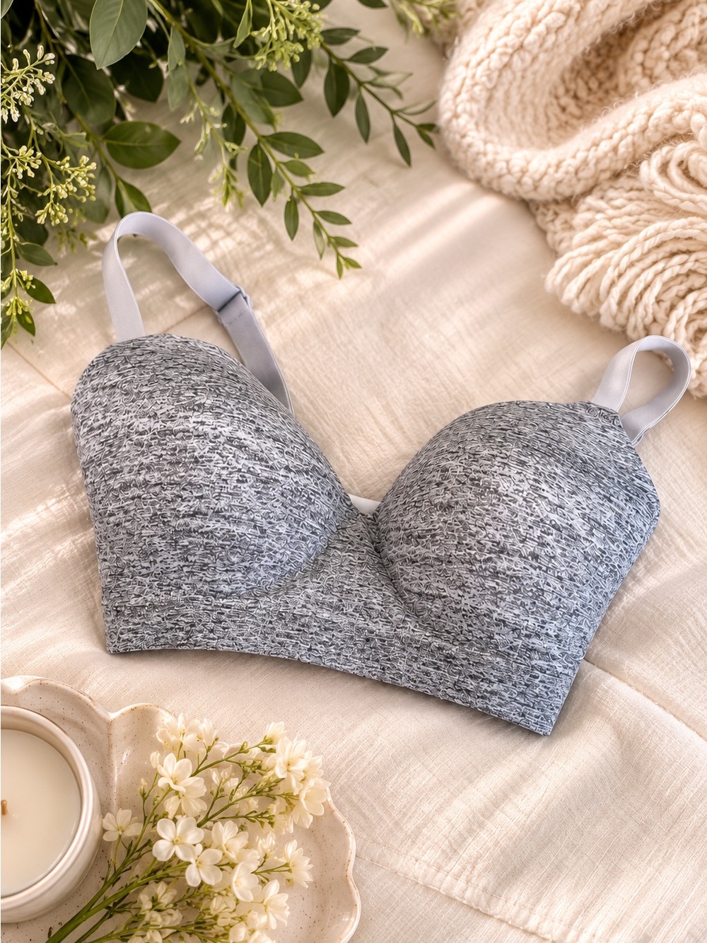 Soma Heathered Grey Seamless T-Shirt Bra